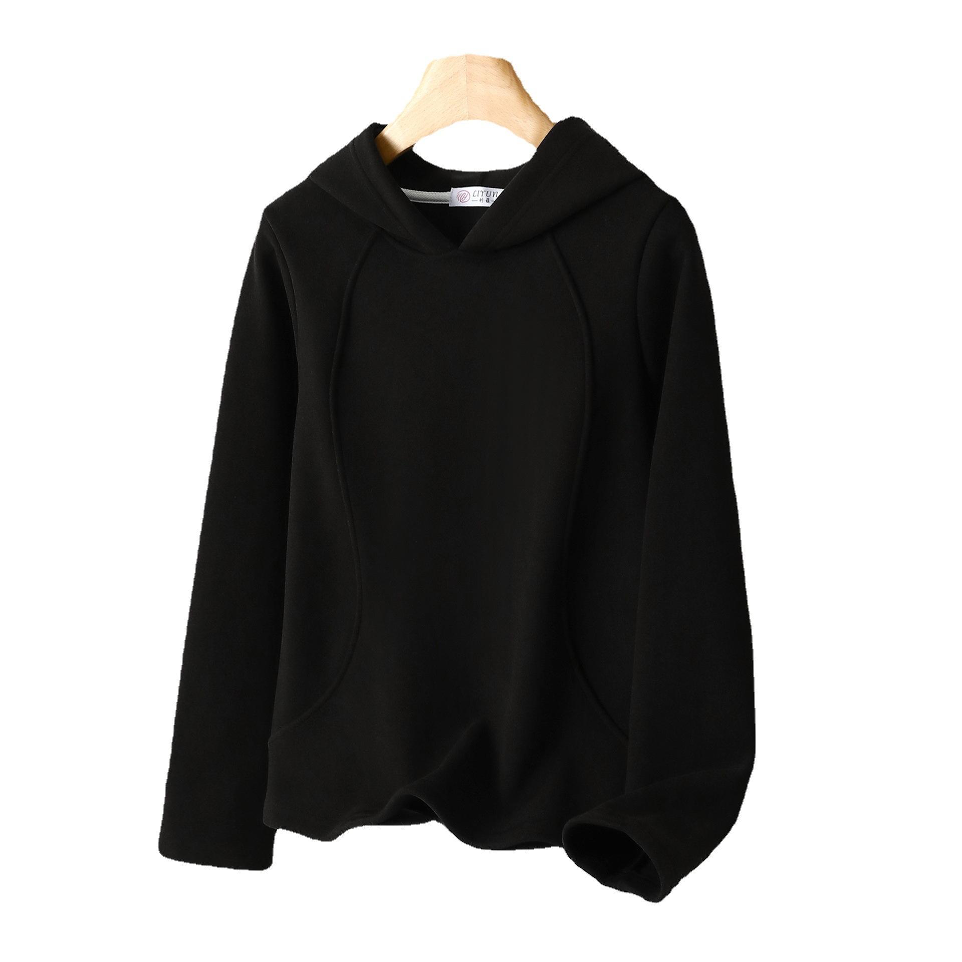 

Женская ветрозащитная толстовка с капюшоном, однотонный бархатный утолщенный пуловер на шнурке, топ M