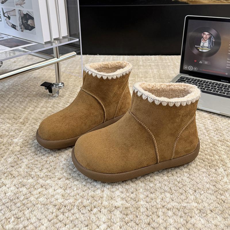 Dammode vinter lätta varma vadlånga snökängor med tjock sula halkfria slitstarka vardagssneakers bomullskängor