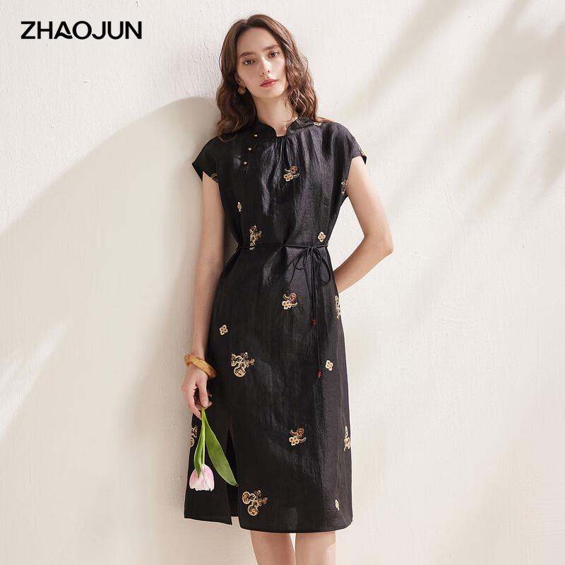 Zhaojun 2026 Mulberry Silk New Chinese Embroidered Dress L