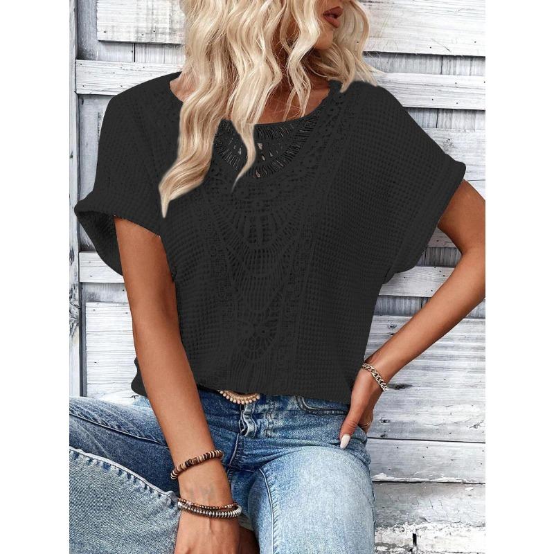 GMXIA Dámská móda Ležérní Jednobarevný Potisk Krátký rukáv O-výstřih Halenky a košile