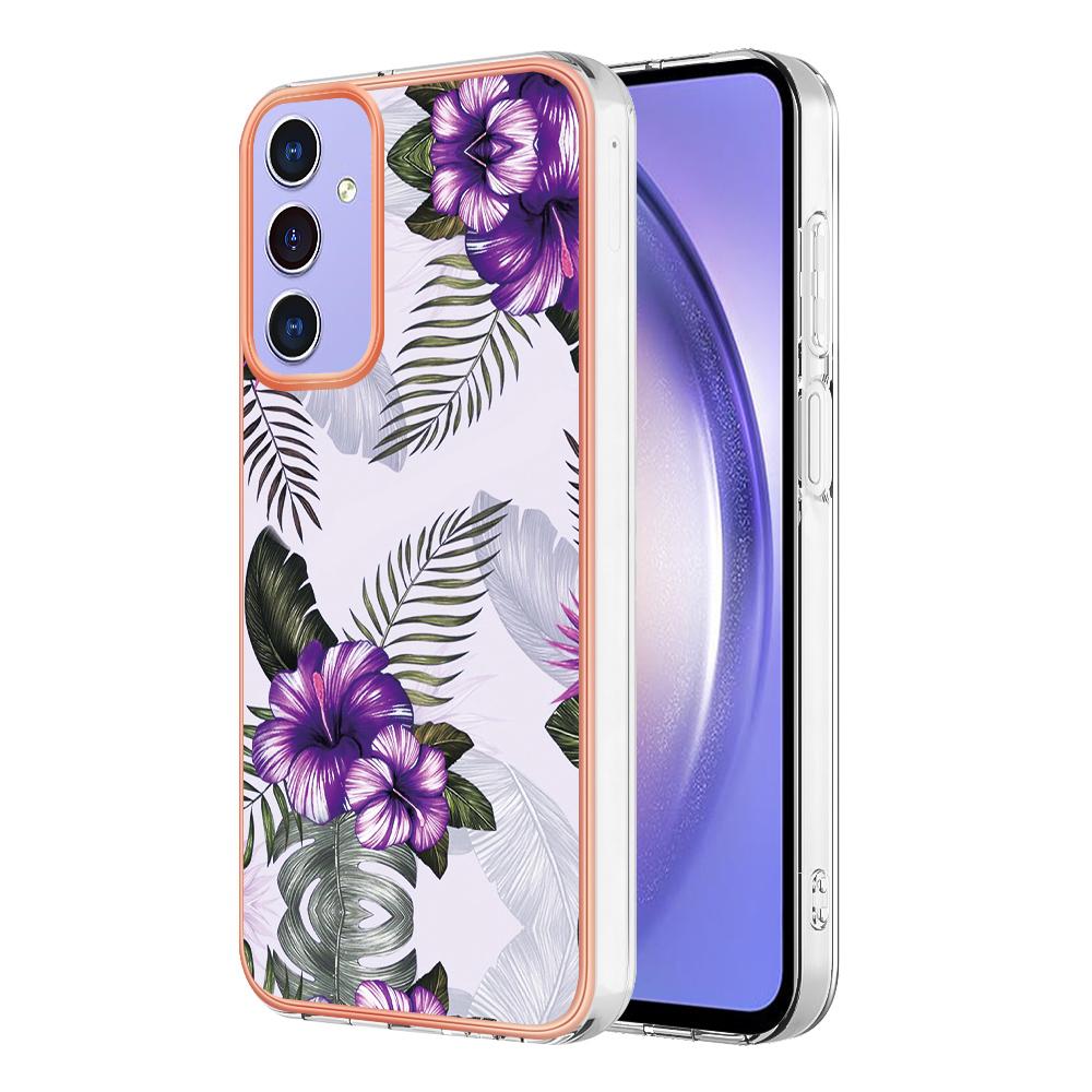 For Samsung Galaxy A15 5G Case with IMD Marble Flower Pattern TPU Mobile Back Cover