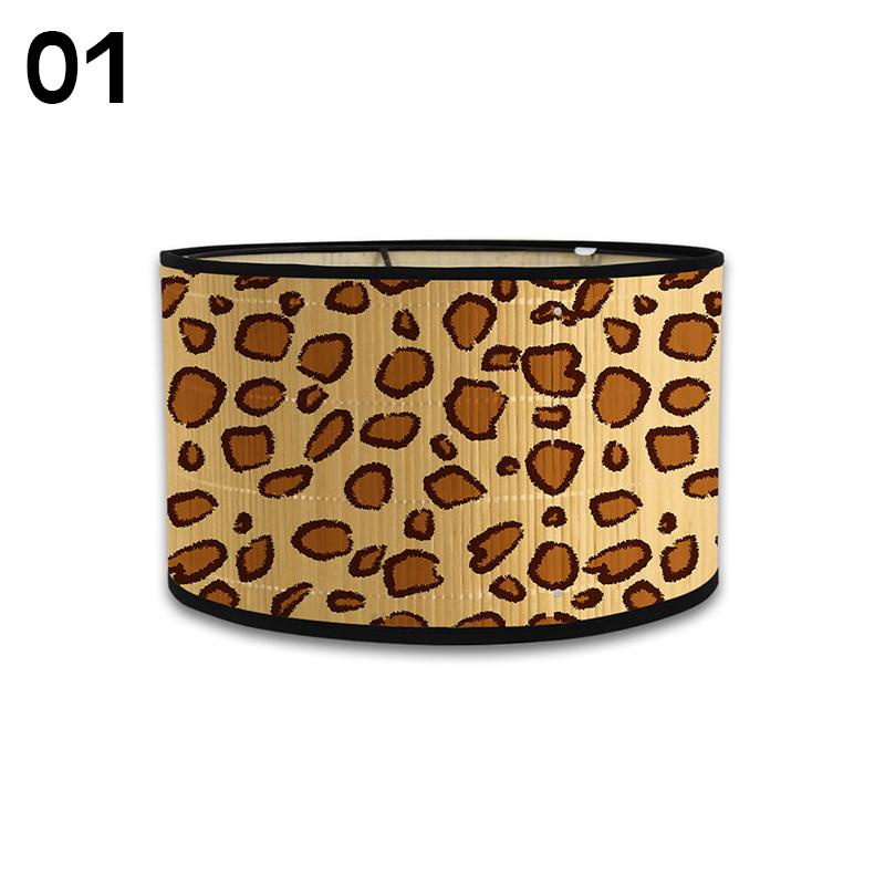 Retro Japanese Homestay Leopard Printed Lampshade Bamboo Crafts Chandelier Lampshade Hotel Home Decor Desk Lamp Light Shade