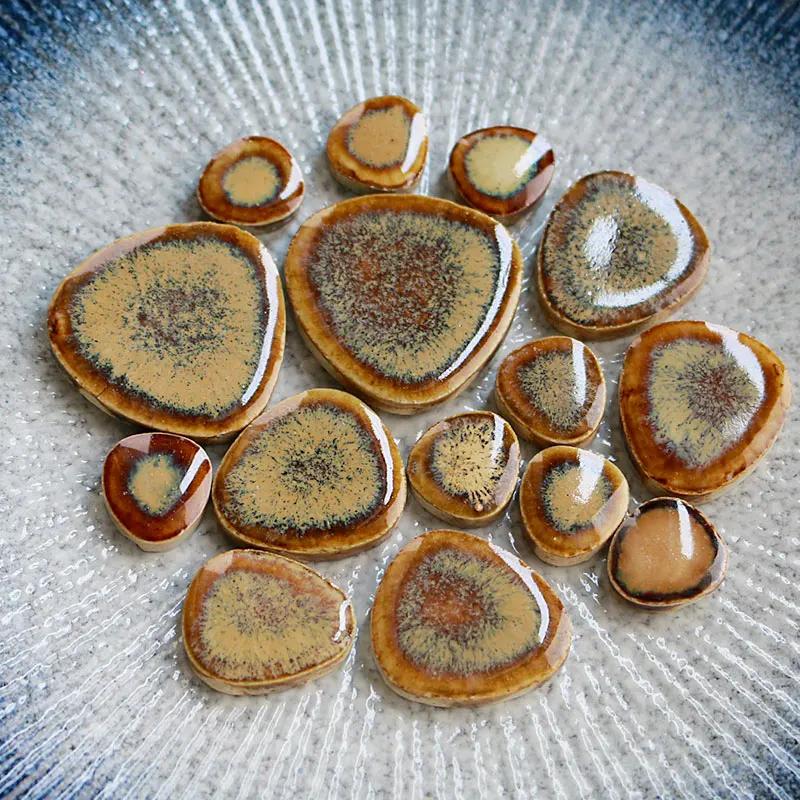 100g DIY Ceramic Mosaic Tiles Glass Leaf Petal Shape Handmade Ornaments Tiles Wall Crafts Crystal for Decorative Material Cerh1