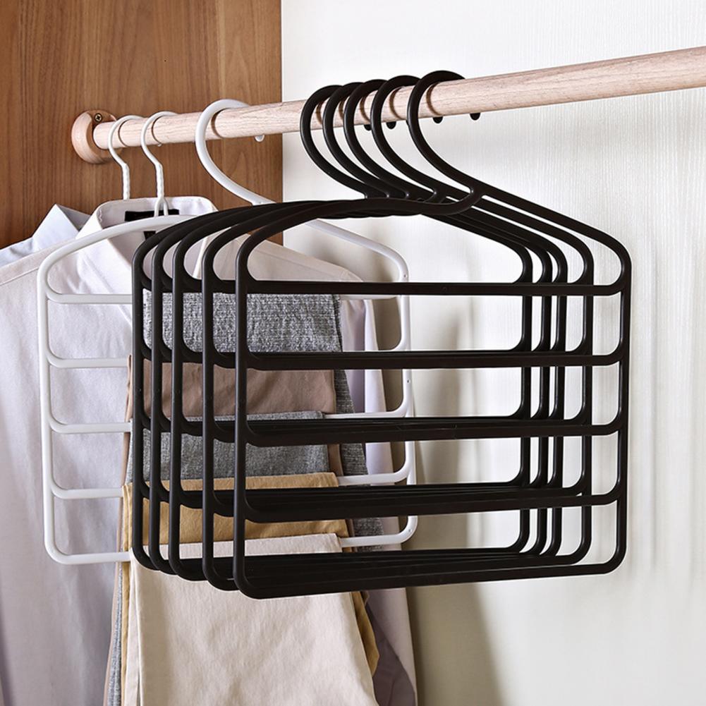 Pants Hanger Space Saver Strong Lode Bearing Plastic Sturdy Construction Trouser Hanger for Bedroom