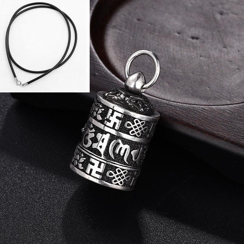 Sterling Silver Retro Couple Pendant - Unisex Fashion Jewelry