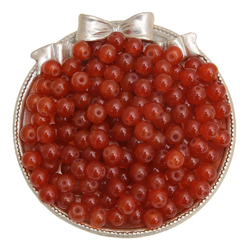 Bracciale con Perle Rotonde in Vetro Gelatina Pittura Imitazione Giada Perline Sfuse Perline Smaltate Accessori Ciondoli Fatti a Mano per Collane Fai da Te
