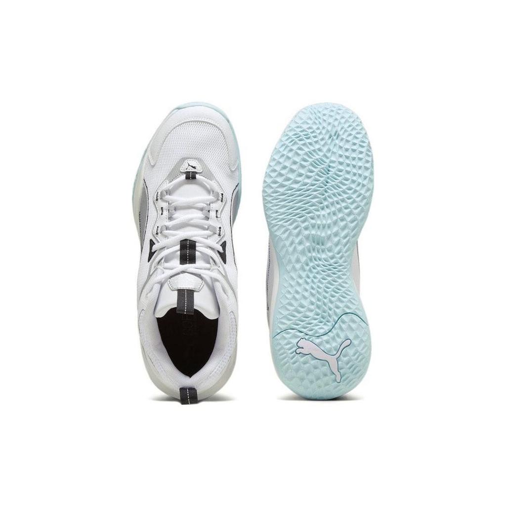 Puma Playmaker Versatile Comfortable Non-Slip Low-Top Basketball Shoes Unisex Sneakers White Silver Black 392330-02