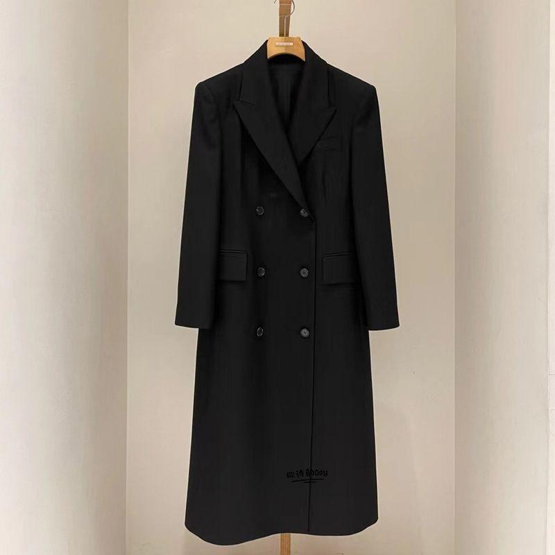 

Dongdaemun Double Breasted Loose plus Size Suit Coat Women s 2025 Spring New Arrival Classy Mid Length Long Length over the Knee Suit Black L