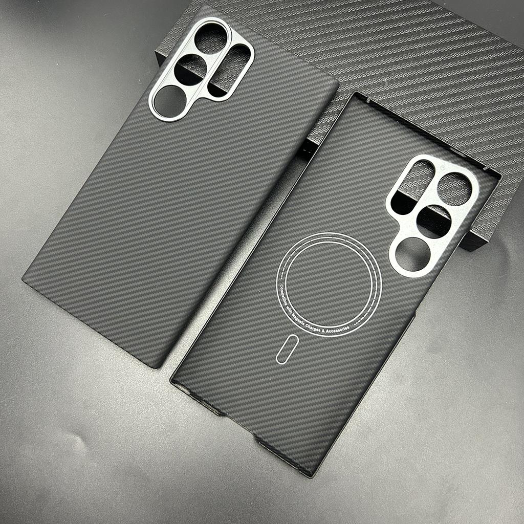 Magnetic Aramid Carbon Fiber Phone Case Cover On For Samsung Galaxy S23 S24 S25 S26 Ultra Plus FE 5G S 25 26 Magsafe Macsafe