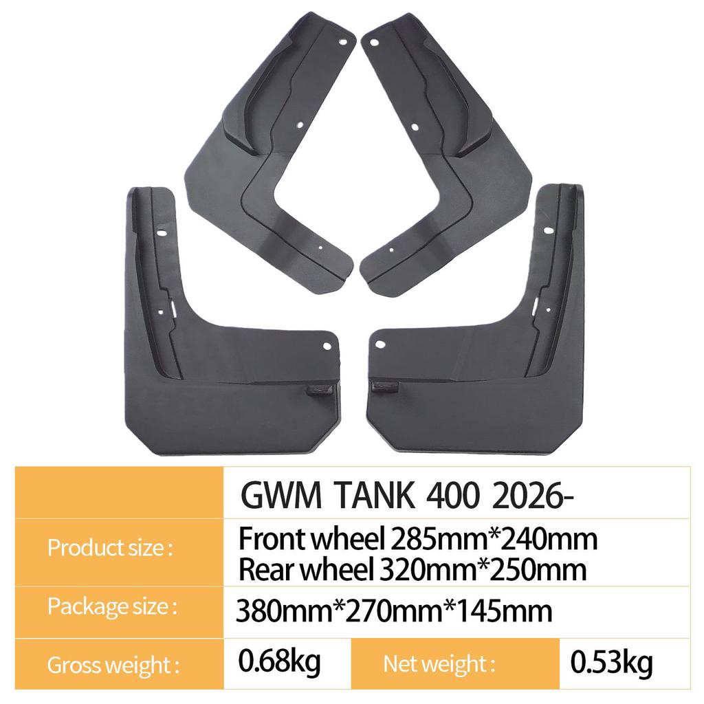 Compatible Mudguards for GWM TANK 400 (2026) – Cross-border Product