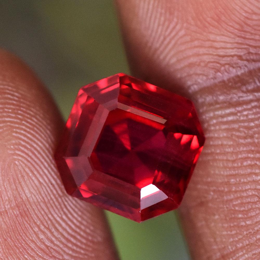 Natural Red Ruby Loose Gemstone 10x10mm Square Cut for Collection for Jewelry Making and Crafts