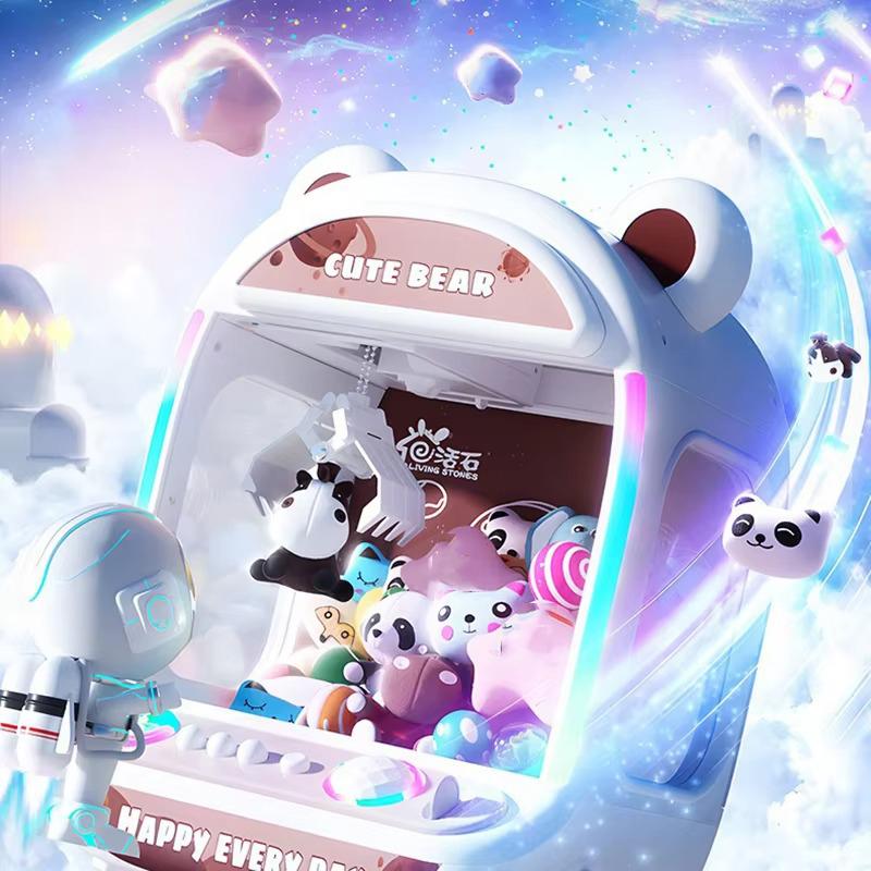Diy Automatic Doll Machine Kids Coin Operated Play Game Mini Claw Catch Toy Crane Machines Music Doll For Christmas Gifts