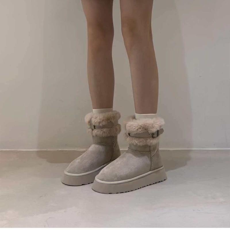 Women's Soft Elastic Winter Warm Winter Cold Padded Snow Boots Thick-soled Non-slip Wear-resistant Outdoor Leisure Sports Fur Cotton Boots