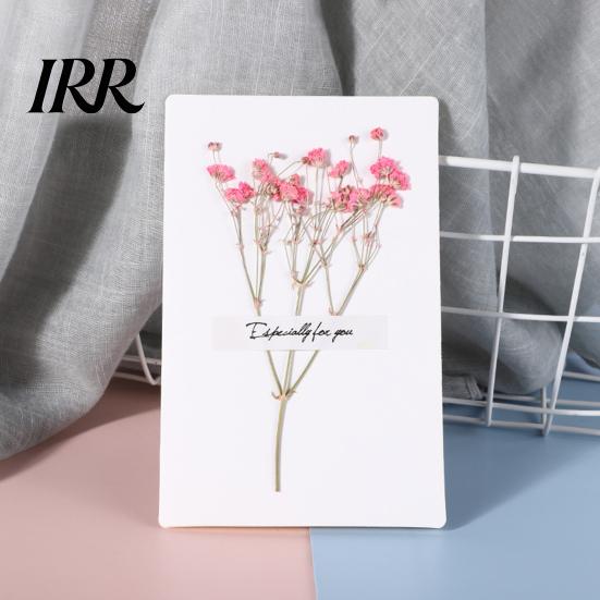 Natürliche Trockenblumen-Karte 2 Stück Gruß Handgemacht Retro Geschenk Botanisch DIY Einladung Wunsch für Hochzeit Geburtstag Babyparty Abschluss Einzigartig