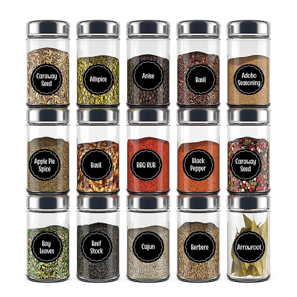 1 Set Printing Spice Can Labels And Food Storage Room Stickers Blackboard Pasting Spice Labels With A Diameter Of 3.8cm