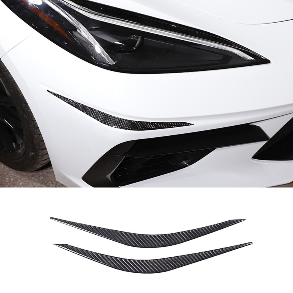 Carbon Fiber Front Bumper Lip Corner Cover Trim sticker For Corvette C8 20-25 US