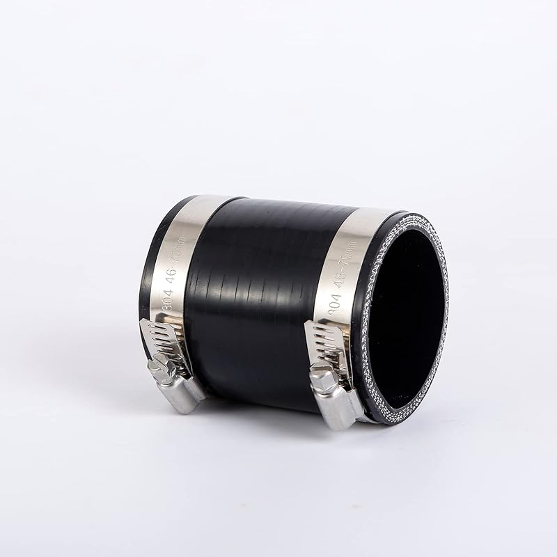 2.25In ID Straight Silicone Hose Coupler With Stainless Steel Hose Clamps, 2-1/4 In Silicone Coupler High Temp 4-Ply Reinforced 3In Length