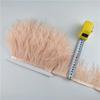 1Meters Fluffy Colored Ostrich Feathers On Ribbon Tape Trim Tassel Fringe 8-10Cm Sewing Flecos White Wedding Dress Clothes Decor