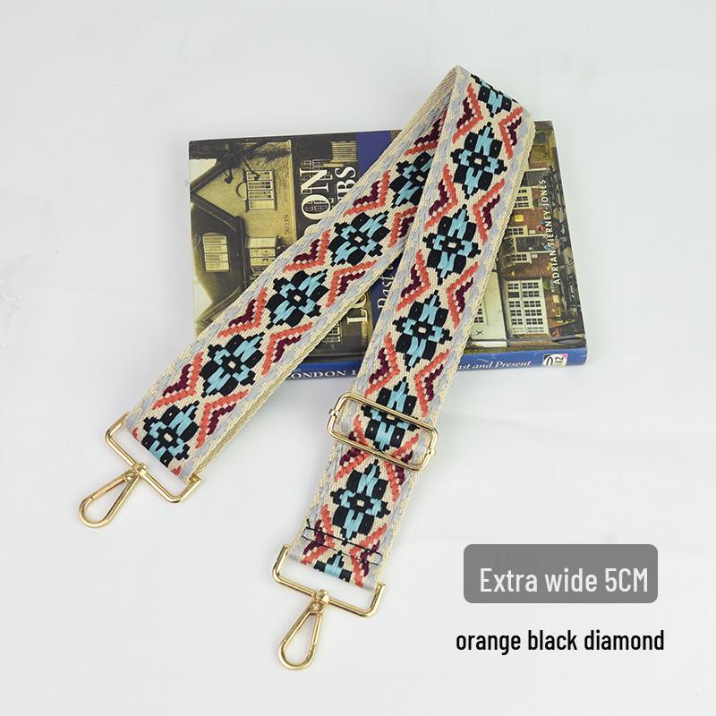 Nastavitelný Barevný Plátěný Popruh na Tašku - Široký, Protiskluzový Náhradní Crossbody Popruh pro Dámské Tašky