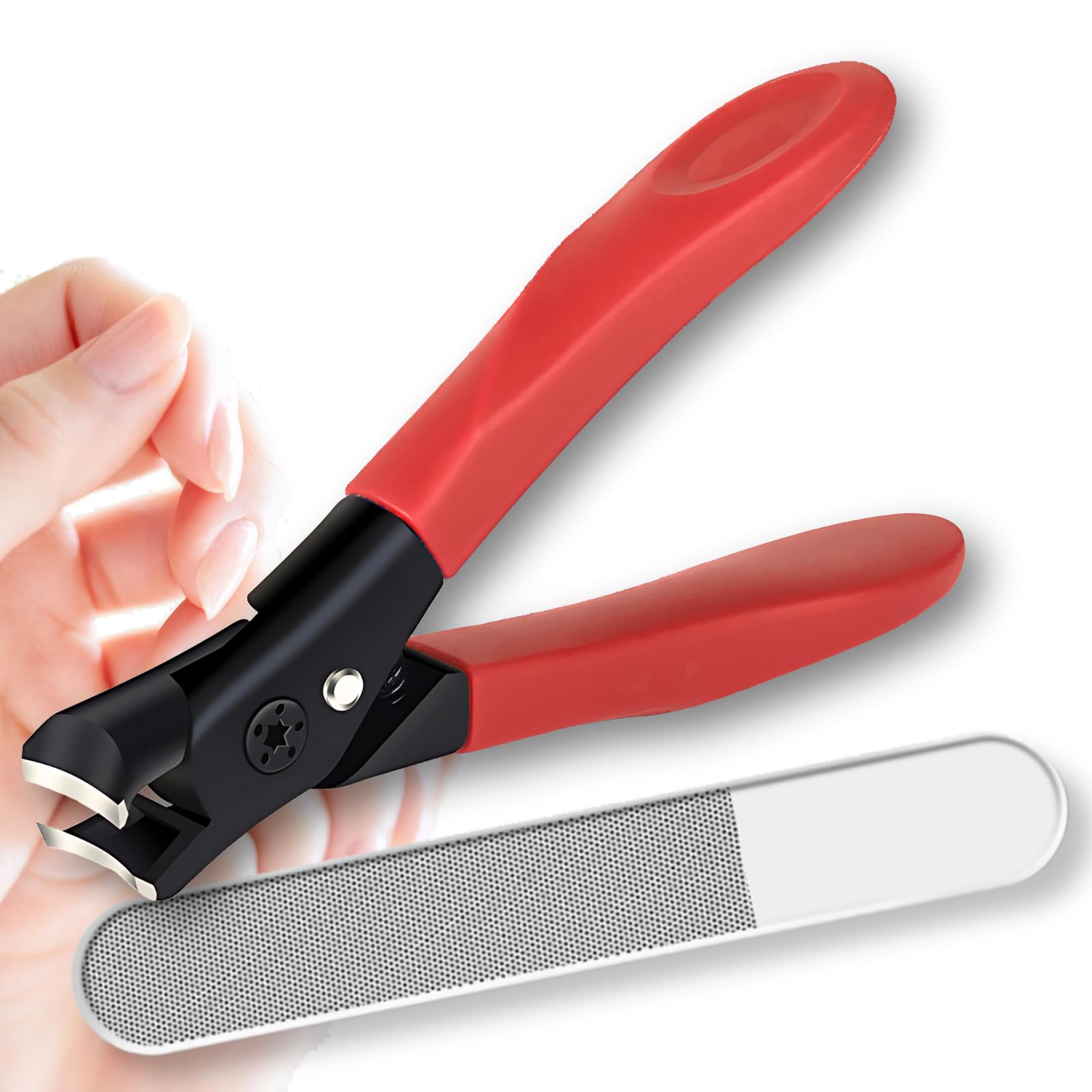 

Кусачки LuSarios для ногтей с пилочкой для ногтей для вросших, твердых ногтей и полировки ногтей (Полировщик для стекла) Ногти, Ногти, (красный)