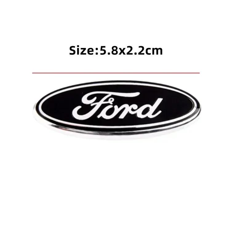 58x22mm Alloy Car Logo Emblem Steering Wheel Stickers for Ford Focus Mk4 Edge Escape Kuga Fiesta Mondeo Ranger Ecosport Fusion