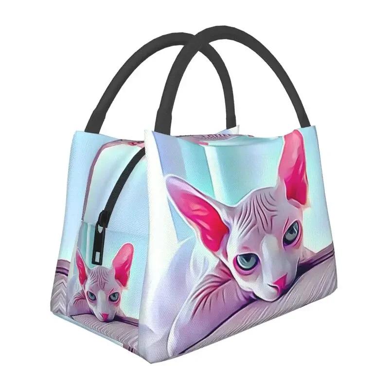 Geantă de prânz termoizolată pentru pisici Shpynx Femei Pisoi drăguț reutilizabilă Geantă de prânz pentru picnic în aer liber Depozitare cutie de mâncare