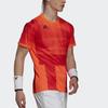 Adidas Ss21 Color Block Tennis Sports Training Casual Short Sleeve T-Shirt Unisex Tops Red H18184