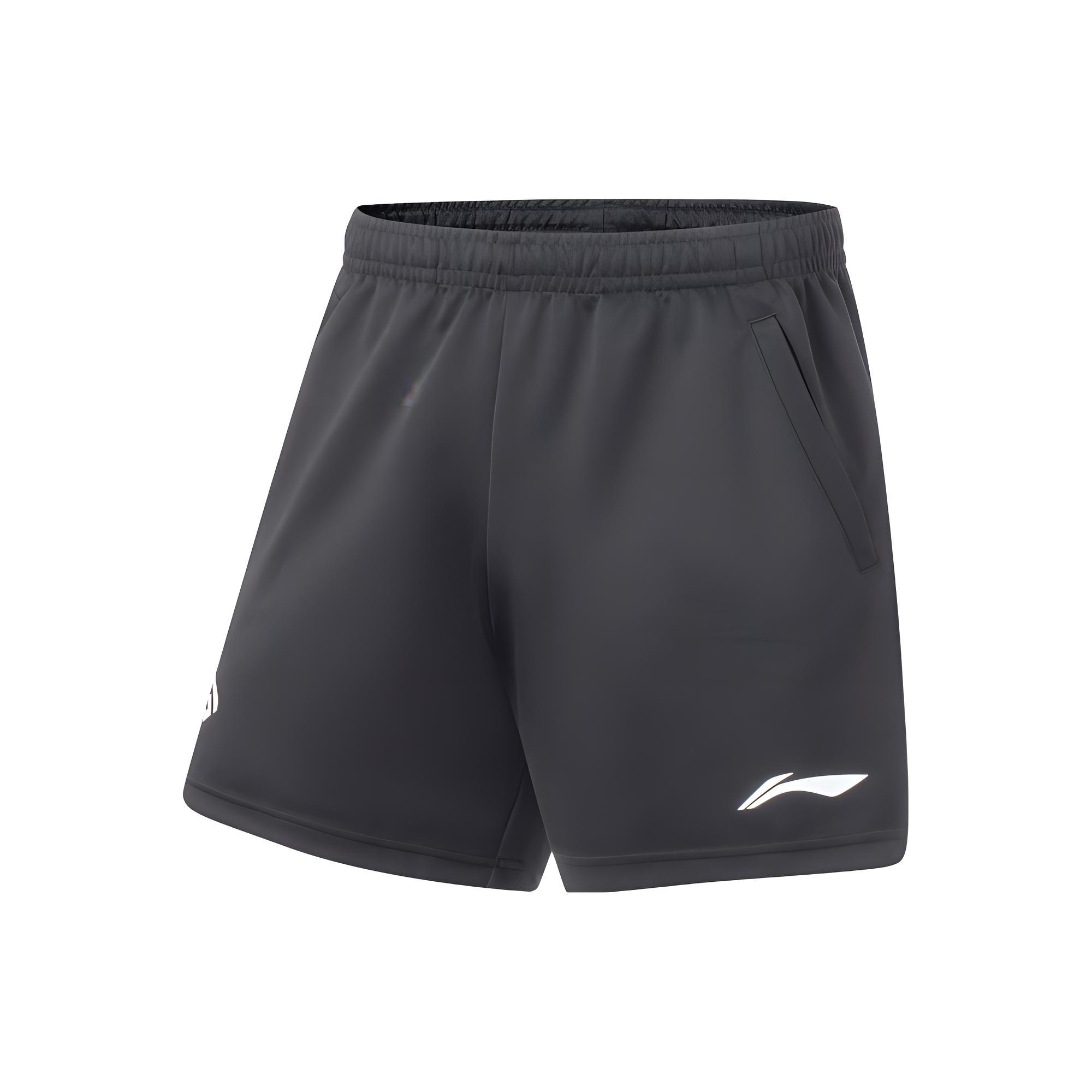 Li-Ning Logo Badminton Training Shorts Black Men s AAPT059-1 XL