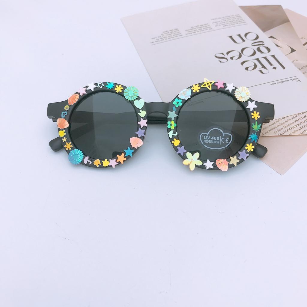 Children'S Sunglasses Diy Cute Glasses Ocean Piece Jewelry Accessories Beach Sunglasses Girls Glasses