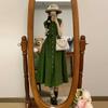 Women's French-Style Green Sleeveless Summer Vest Dress - Petite, Long, 2026 New Arrival