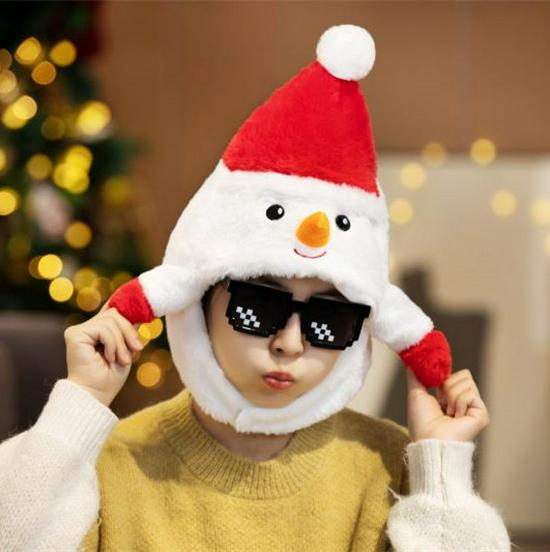 Santa Hat & Reindeer Headband Christmas Photo Props