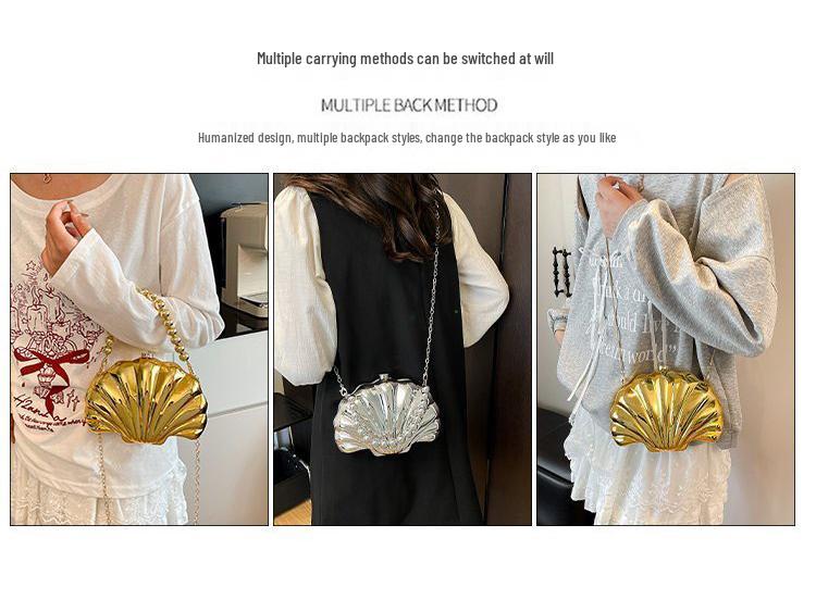 Trendy Mini Crossbody Bag with Shiny Pearl Chain - Embossed Texture, Light Luxury Fashion for Women