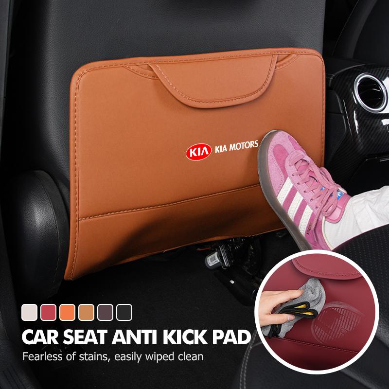 Leather Car Seat Back Anti-kick Pad Anti Scratch Protector Cover Storage Bag For KIA Sorento Stinger Soul Spectra Niro Cadenza