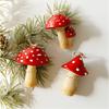 1Set Red Mushroom Christmas Tree Decoration Cute Christmas Mushroom Hanging Ornaments Holiday Party New Year 2025