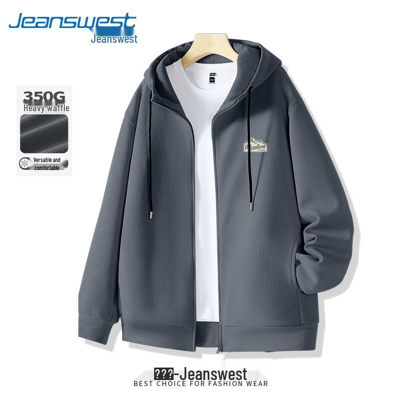 

Jeanswest Men s Waffle Knit Hooded Zipper Cardigan 3XL