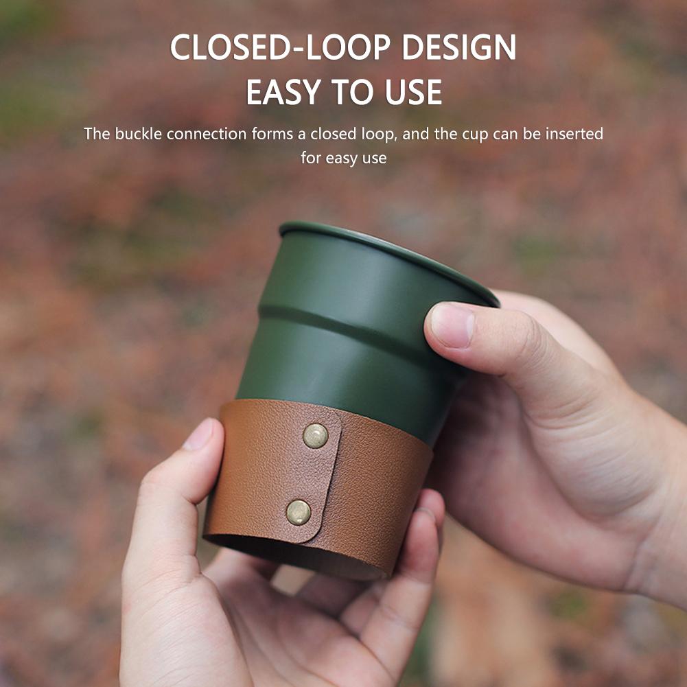 Stainless Camping Cup 300ml/350ml Picnic Coffee Tea Wine Cup With Cup Cover Outdoor Stackable Lightweight Camping Tableware