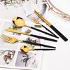 24Pcs White Gold Dinnerware Set Stainless Steel Tableware Knife Fork Spoons Teaspoon Chopsticks Cutlery Set Kitchen Flatware