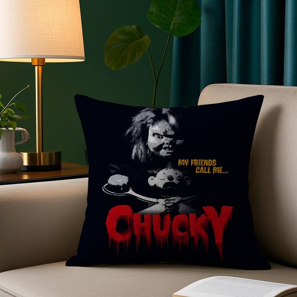 cChucky Horror Pillow Case Short Plush Print Cushion Cover Square Throw Pillow Covers Sofa Home Decor