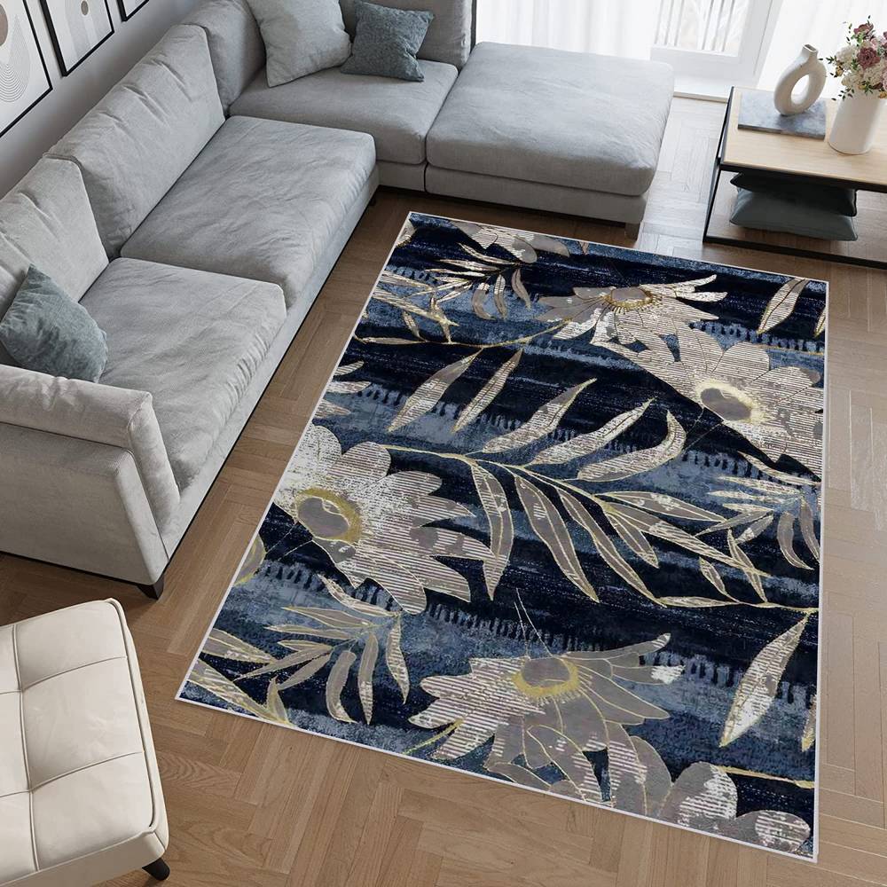 

Моющийся ковер с принтом Rovigo Home RVGHOME0612 50x80 тёмно-синий