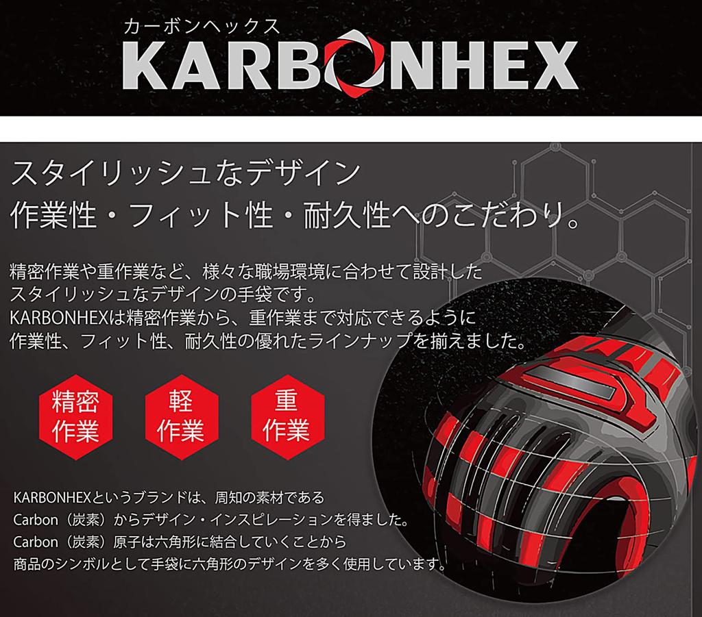 Midori Anzen KARBONHEX Arbeits 1 Paar Schnittfeste Handschuhe, Schlagfest, Dünn, KX91J, Mittel,