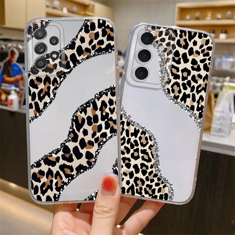 Minimalist Leopard Print Phone Cover Case for Samsung Galaxy S26 S23 Ultra S22 FE Note 20 Ultra 10 S24 S20 Plus S21 S25 Edge