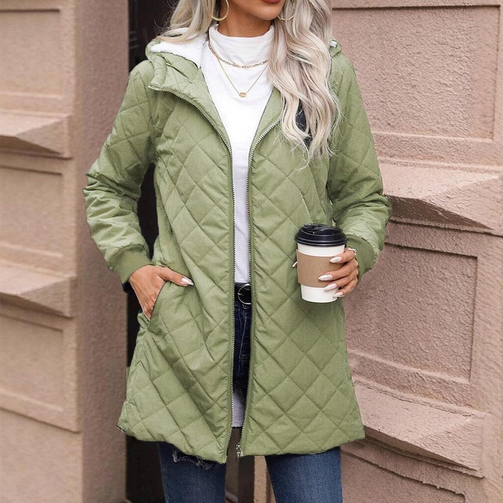 

Женские пальто с капюшоном, уличный ветрозащитный плащ с капюшоном, однотонная тренчкот-куртка XL зелёный