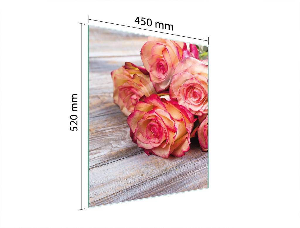 GLASSCHNEIDEBRETT 45x52 ROSE