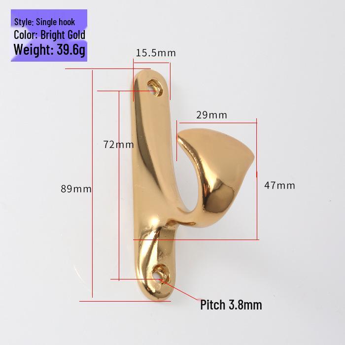 European Style Bathroom Coat and Hat Rack - Simple Steel Wall Hook for Clothes, Single Hook Hanging Accessory