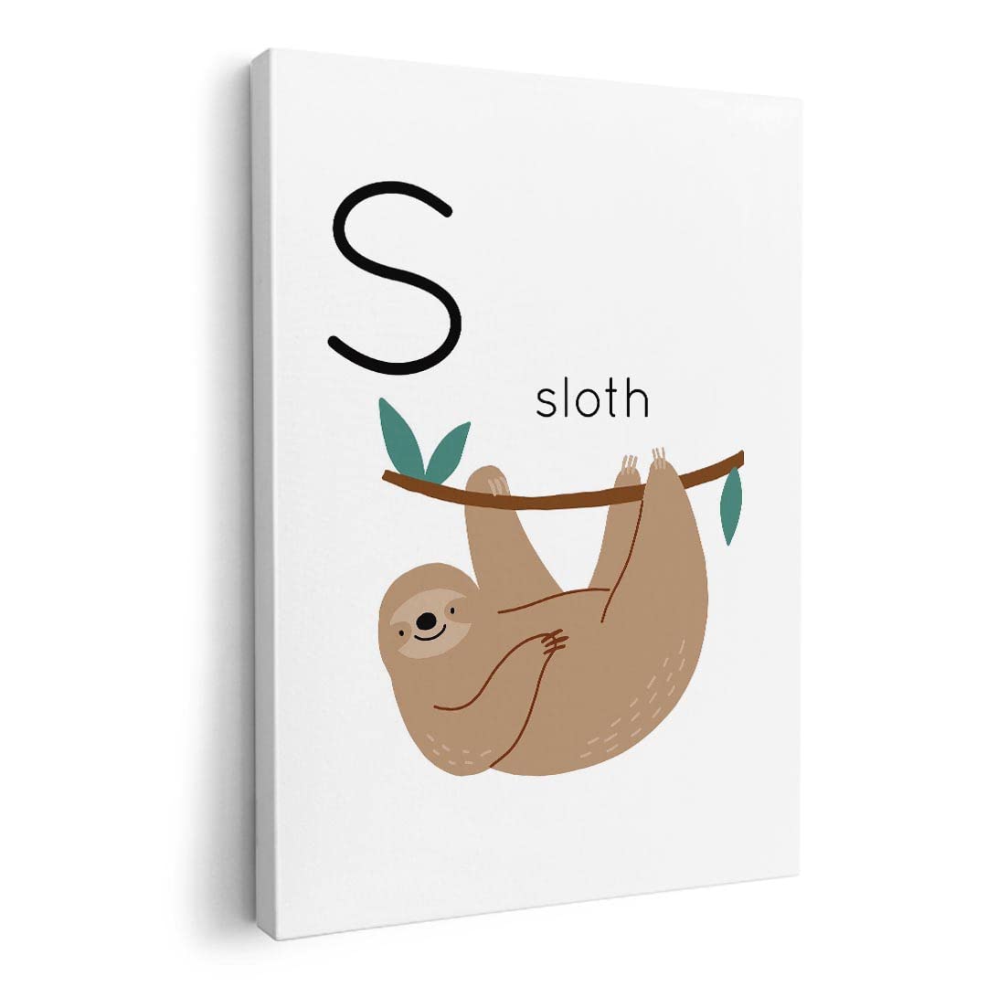 

Art Panel Painting Decoration igsticker 420mm x 297mm A3 Photo Wall Hanging Wooden Frame Interior Stylish 019952 Animal Alphabet S sloth