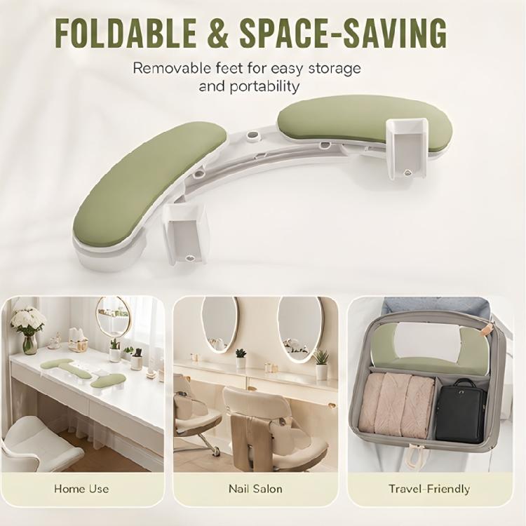 Curved Nail Desk Hand Rest with Phone Holder, Raised Manicure Support for Practice Stations, Home Use, and Salons