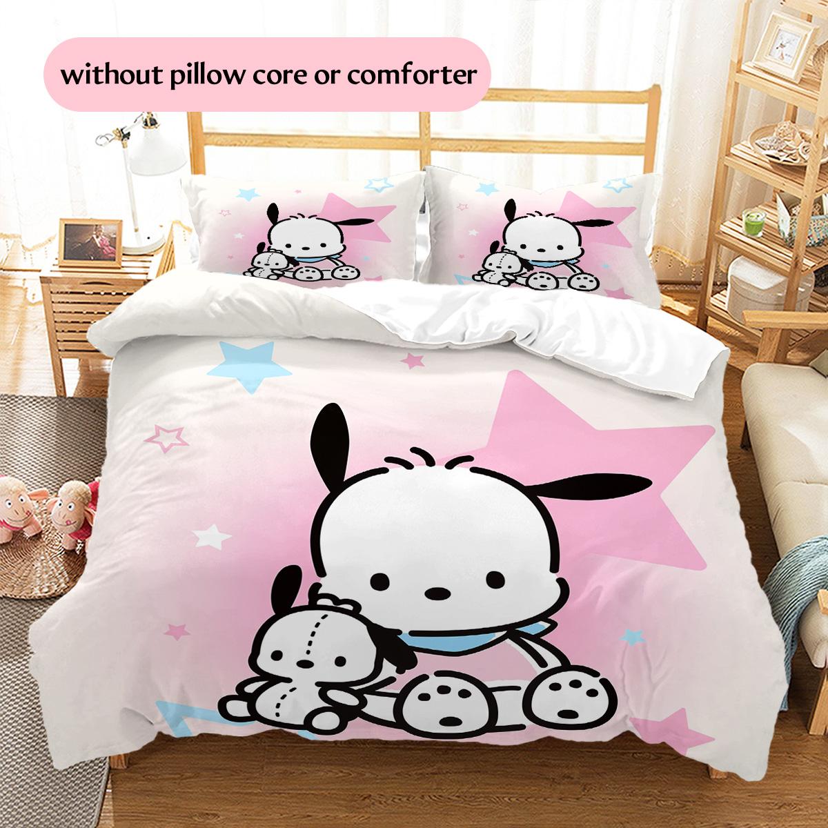 

Cute Pochacco Pattern Bedding Quilt Set Home Decoration Gift (1 * duvet cover + 2 * pillowcase without core) 135x200cm
