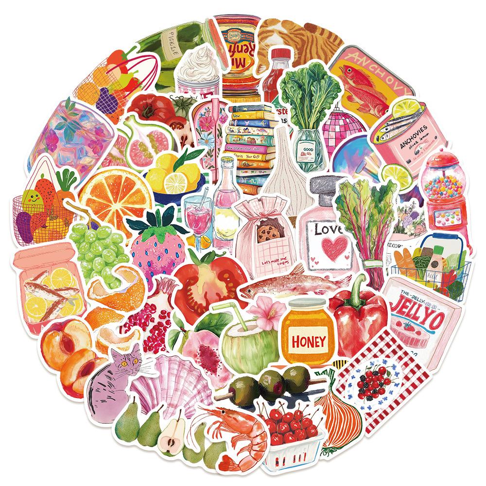 50 PZ Adesivi Estetici Pomodoro Mediterraneo Graffiti Laptop Stanza Skateboard Impermeabile Scrapbooking Adesivi per Telefono