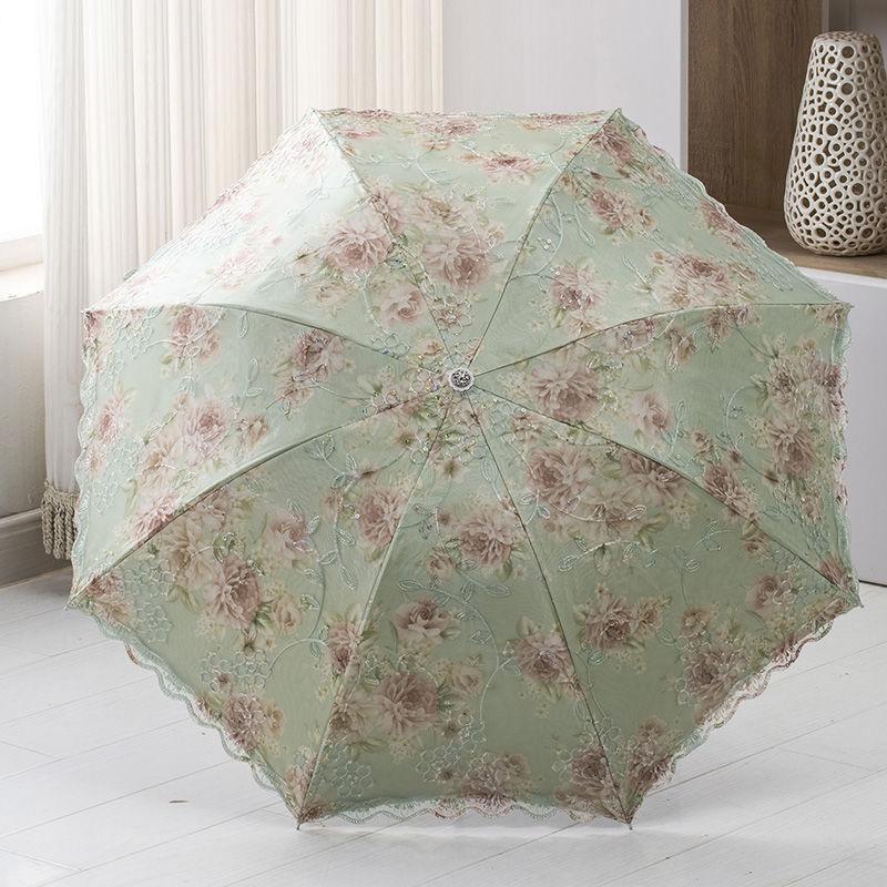 3 Folding Women Lace Rain Umbrella Strong Windproof Anti UV Luxury Paraguas Sun Protection Outdoor Sunny Rainy Parasol Gift