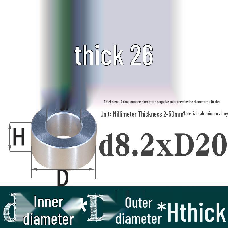 Außen-Ø 20mm Aluminiumlegierung Flache Unterlegscheibe Abstandshalter mit M6/M8/M10/M12 Innenloch - Metallwellenbuchse Isoliersäule.